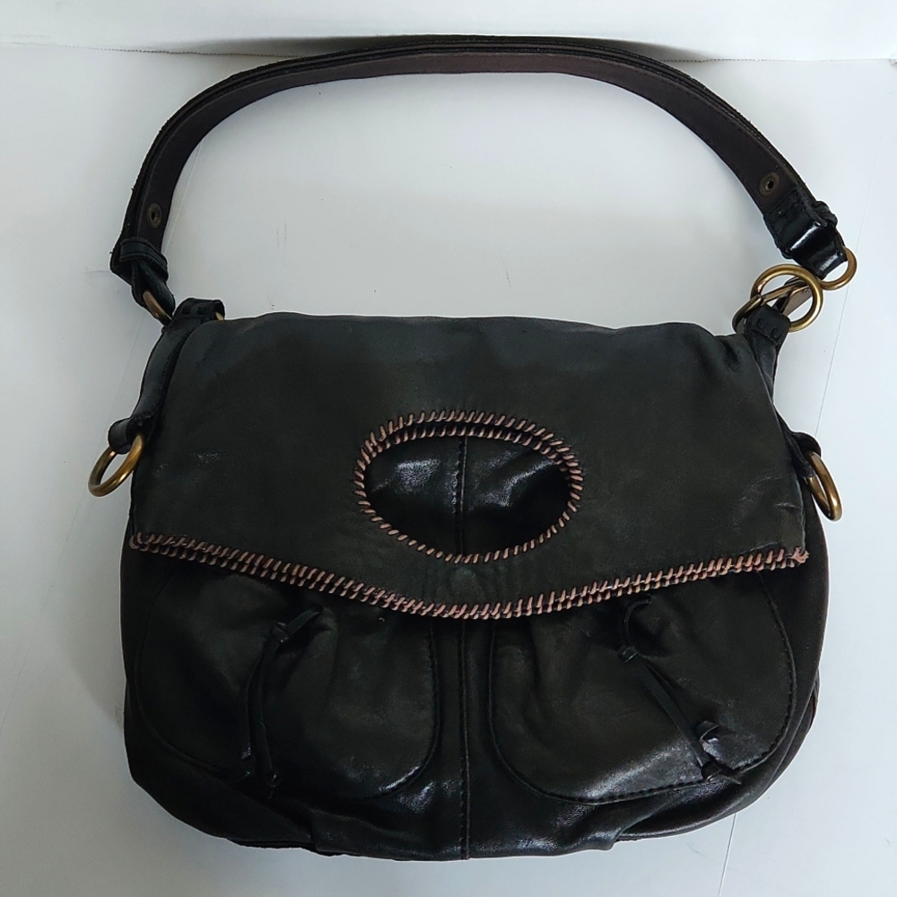 Lucky Brand Vintage Hobo Black Leather Bag